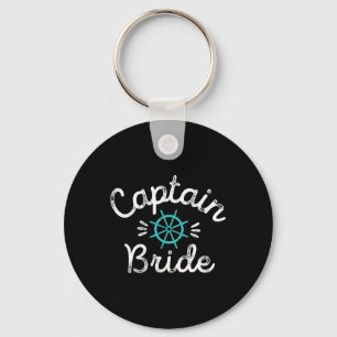 Fun Captain Bride Nautical Wedding Matching Groom Key Ring