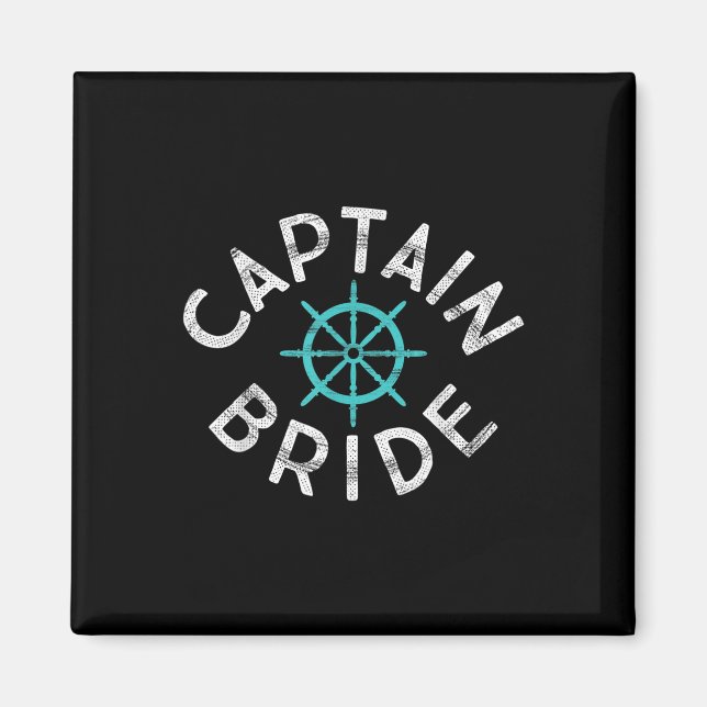 Fun Captain Bride Nautical Wedding Matching Groom  Magnet (Front)
