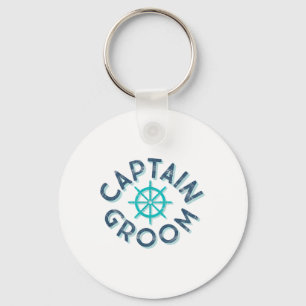 Fun Captain Groom Nautical Wedding Matching Bride Key Ring