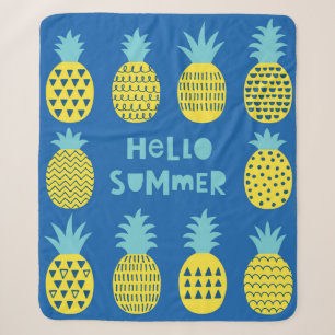 Fun card with pineapples. sherpa blanket