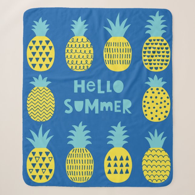 Fun card with pineapples. sherpa blanket (Front)