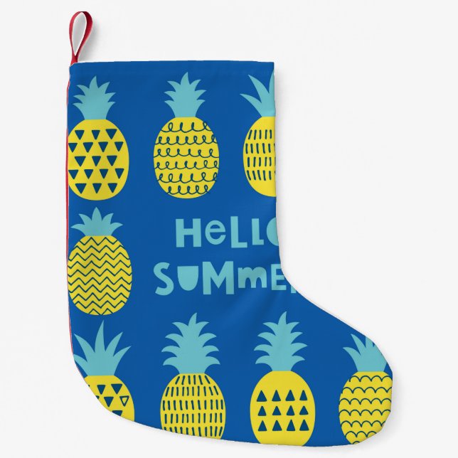 Fun card with pineapples. small christmas stocking (Front)