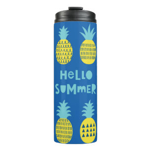 Fun card with pineapples. thermal tumbler