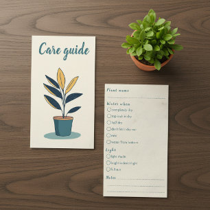 Fun Care Guide for house plant Shop Orders Enclosure Card