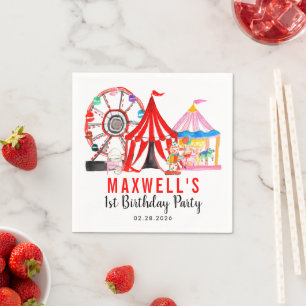 Fun Carnival Circus Festival Show Kids Birthday Napkin