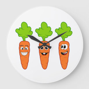 Fun carrots large clock