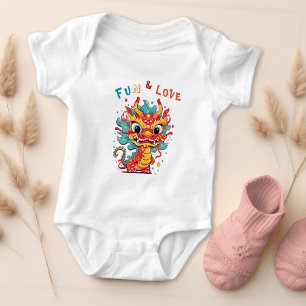 Fun Carton Dragon Chinese New Year Fu Kids Gift Baby Bodysuit