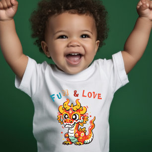 Fun Carton Dragon Chinese New Year Fu Kids Gift Toddler T-Shirt