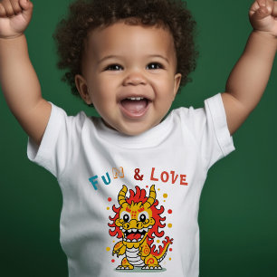 Fun Carton Dragon Chinese New Year Fu Kids Gift Toddler T-Shirt