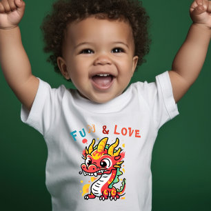 Fun Carton Dragon Chinese New Year Fu Kids Gift Toddler T-Shirt
