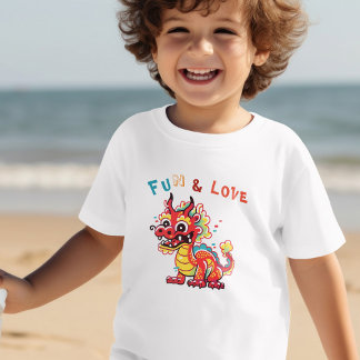 Fun Carton Dragon Chinese New Year Fu Kids Gift Toddler T-Shirt