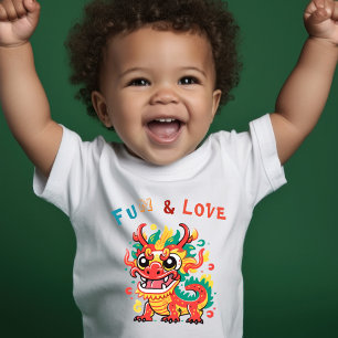 Fun Carton Dragon Chinese New Year Fu Kids Gift Toddler T-Shirt