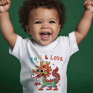 Fun Carton Dragon Chinese New Year Fu Kids Gift Toddler T-Shirt