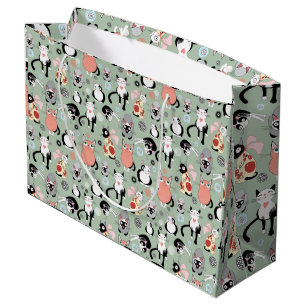 Fun Cartoon Cats Large Gift Bag