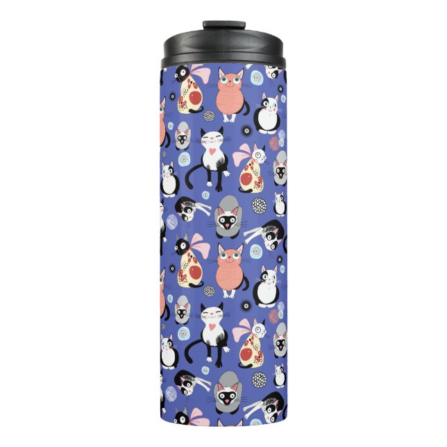 Fun Cartoon Cats Thermal Tumbler (Front)