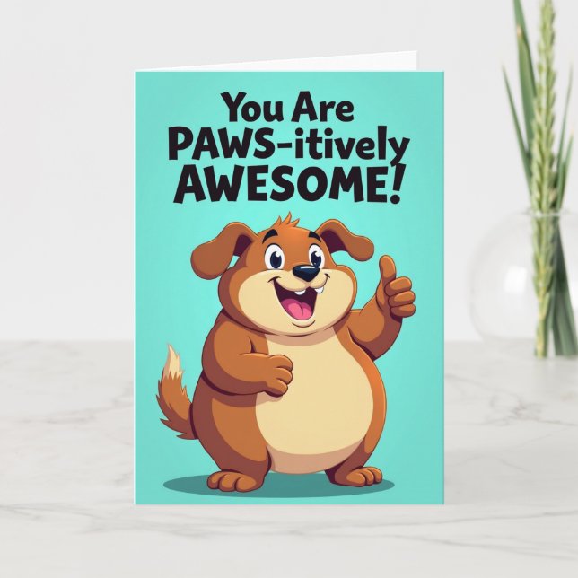 Fun Cartoon Dog Birthday Card (Front)