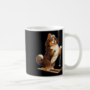 Fun Cartoon Dog Enjoying Skiing Coffee Mug