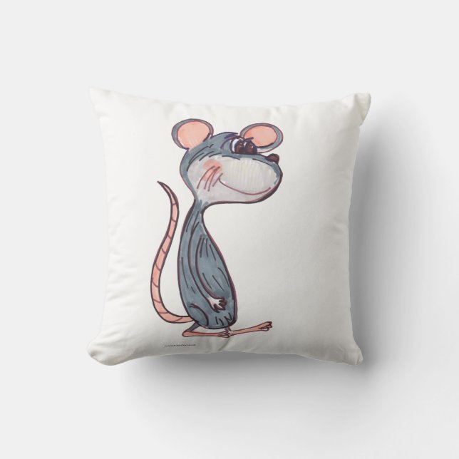 Fun Cartoon Mouse Cute Rodent Character Design Cushion (Front)