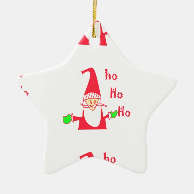  Fun Cartoon Mouse Santa Collection. Ceramic Ornament (Front)