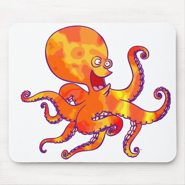 Fun Cartoon Octopus Mousepad (Front)
