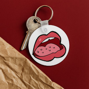 Fun Cartoon Open Mouth and Lips Key Ring
