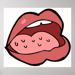 Fun Cartoon Open Mouth and Lips Poster