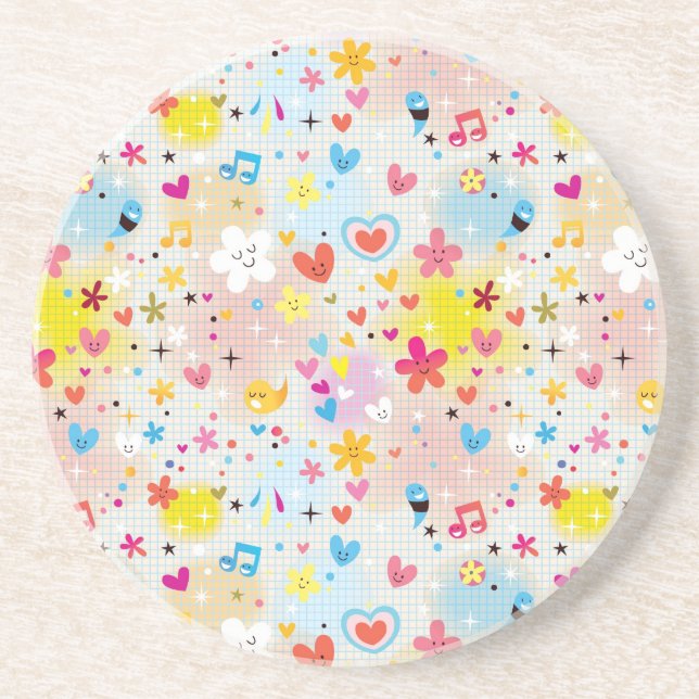 fun cartoon pattern coaster (Front)
