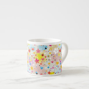 fun cartoon pattern espresso cup
