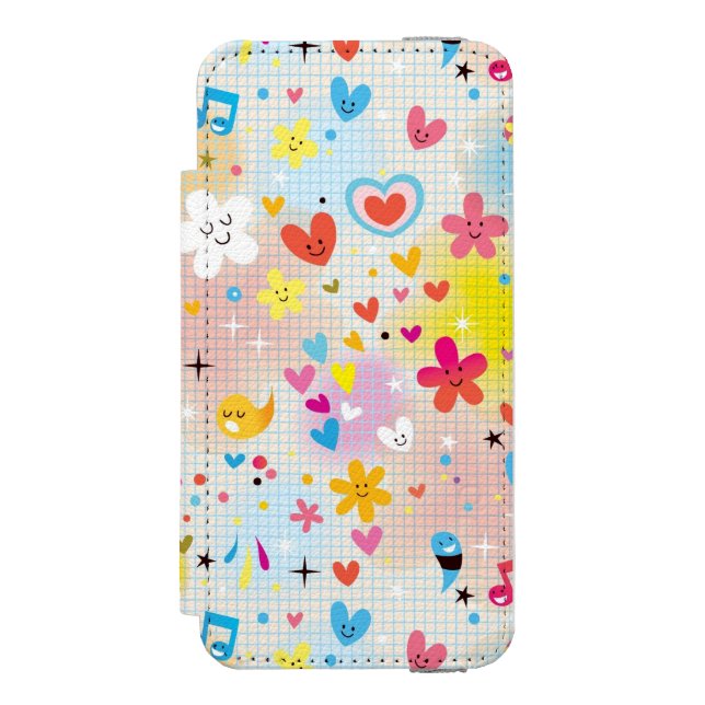 fun cartoon pattern incipio iPhone wallet case (Folio Front)