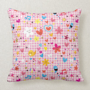 fun cartoon pattern pink cushion