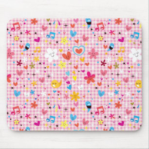 fun cartoon pattern pink mouse pad