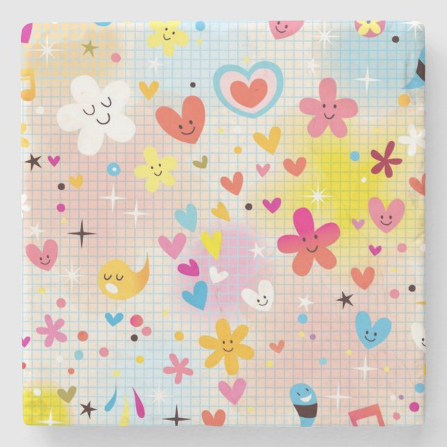 fun cartoon pattern stone coaster (Front)