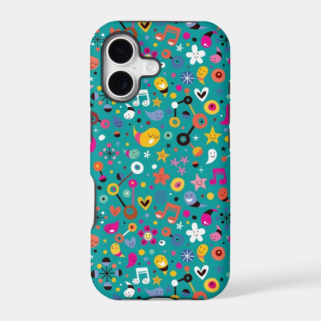 fun cartoon pattern teal (Back)