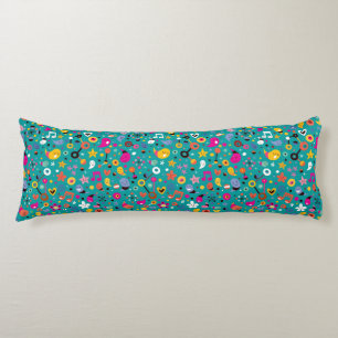 fun cartoon pattern teal body cushion