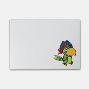 Fun Cartoon Pirate Parrot Post-it Notes