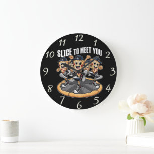 Fun Cartoon Pizza Wall Clock Decor