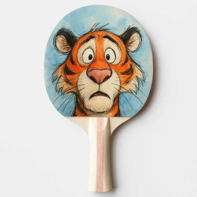 Fun Cartoon Tiger Ping Pong Paddle (Front)
