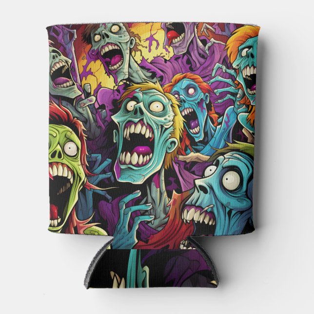 Fun Cartoon Zombies Can Cooler (Front)