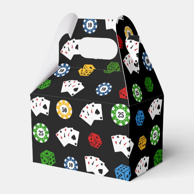 Fun Casino pattern party favour box (Front Side)