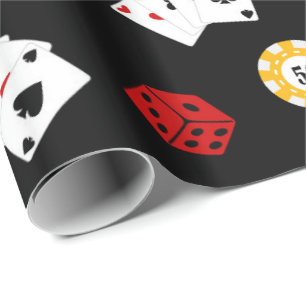 Fun Casino pattern party wrapping paper