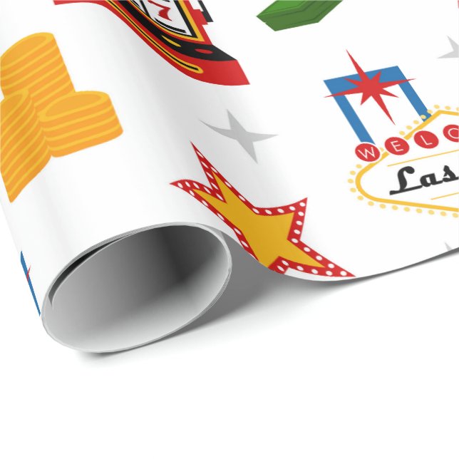 Fun Casino pattern party wrapping paper (Roll Corner)
