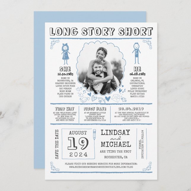 Fun Casual and Cute Save the Date Photo (Front/Back)