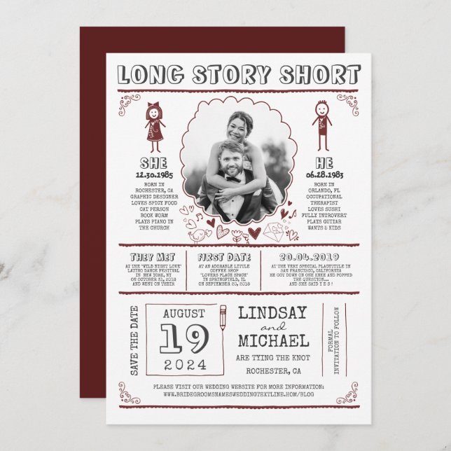 Fun Casual and Cute Save the Date Photo (Front/Back)