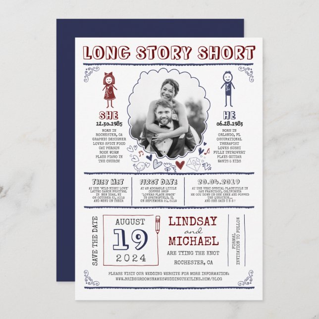 Fun Casual and Cute Save the Date Photo (Front/Back)