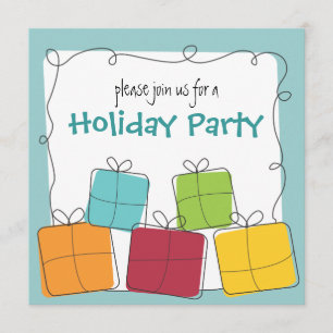 Fun & Casual Retro Gift Holiday Party Invitation