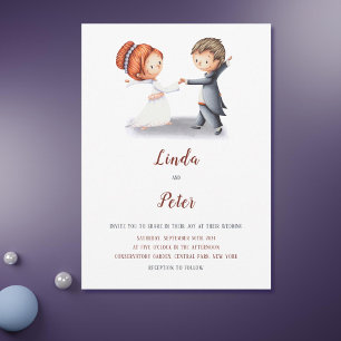 Fun Casual Simple Bride Groom Unique Wedding Invitation