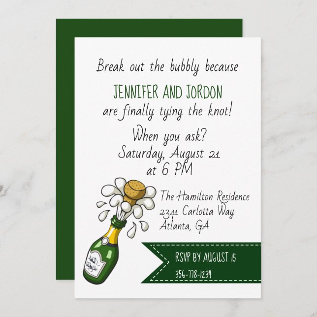 Fun Casual Wedding Invitation (Front/Back)