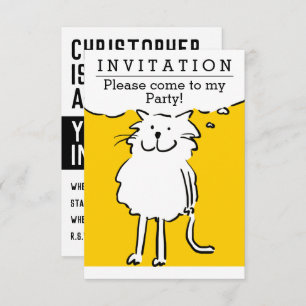 Fun Cat Design Party Invitation