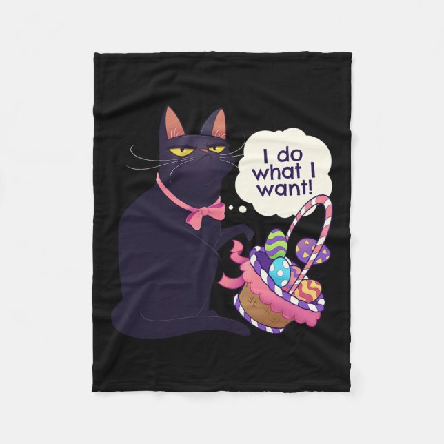 Fun Cat Easter What I Want Easter Basket Stuffers  Fleece Blanket (Front)