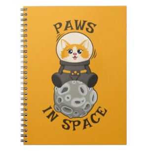 Fun Cat in space Cat Astronaut Cosmic animal Moon Notebook